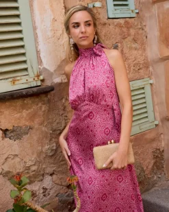 Polin et moi Maternidad*Vestido Halter Aigle Frambuesa