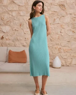 Polin et moi Maternidad|Punto*Vestido Halter Anais Turquesa