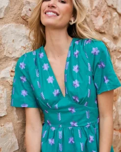 Polin et moi Vestidos Y Monos*Vestido Largo Bordado Rainelle Verdeesmeralda