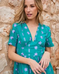 Polin et moi Vestidos Y Monos*Vestido Largo Bordado Rainelle Verdeesmeralda