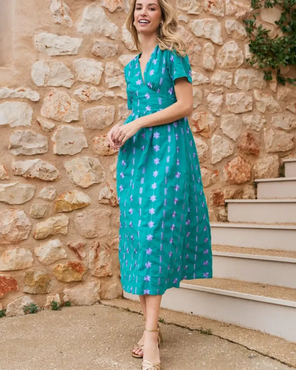 Polin et moi Vestidos Y Monos*Vestido Largo Bordado Rainelle Verdeesmeralda