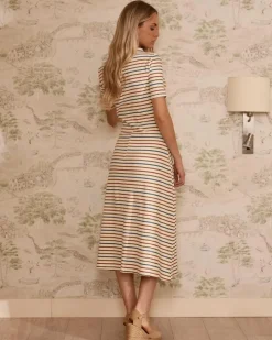 Polin et moi Maternidad|Punto*Vestido punto rayas Mirena Crudo