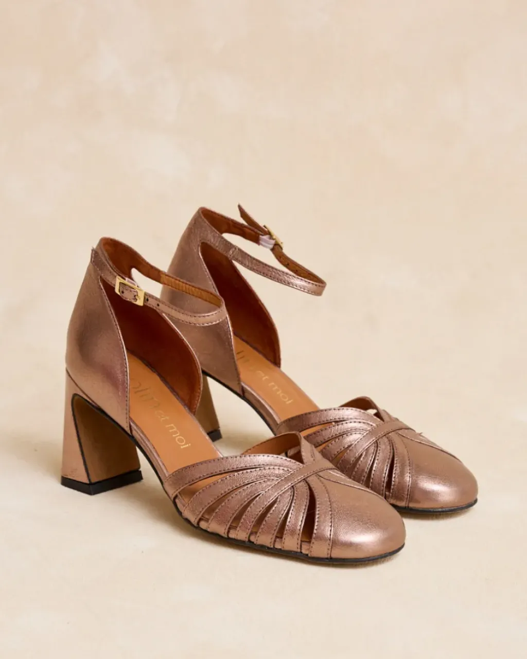 Polin et moi Novia|Zapatos De Tacón*Zapato Tacón Priscela Bronce